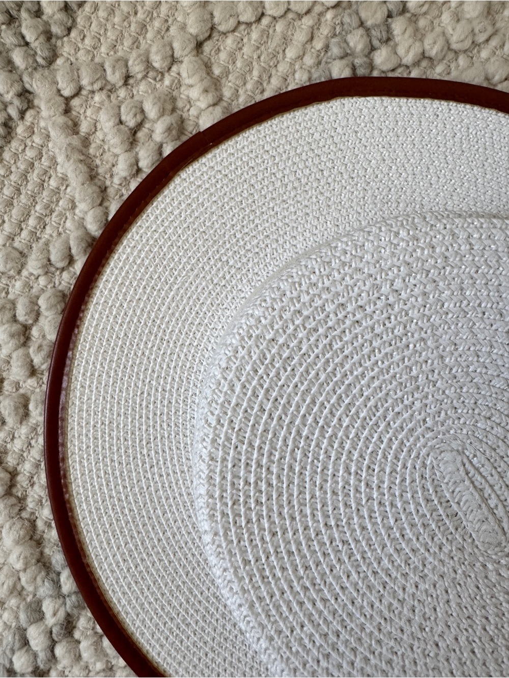 Celine Straw Hat with Tan  Trim and Logo - Picture 8 of 12